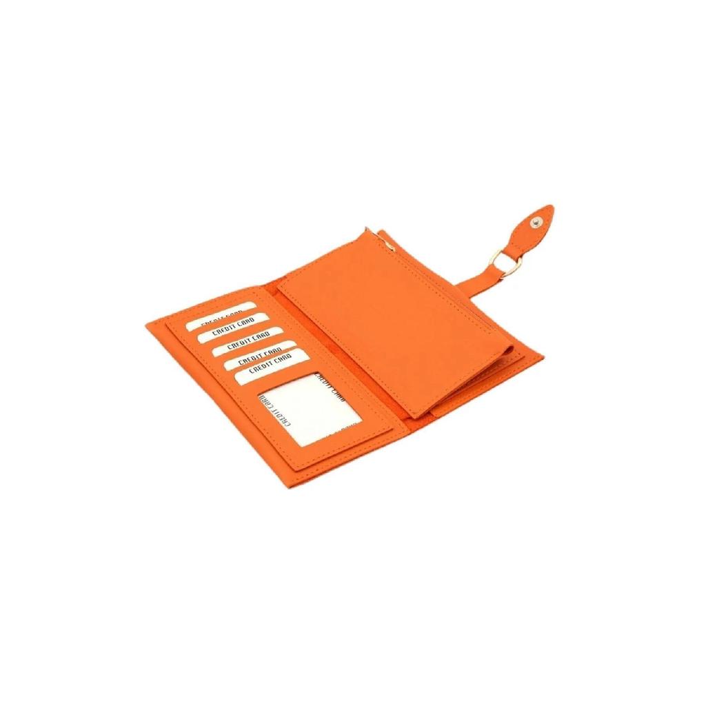 Женский стильный оранжевый кошелек с застежкой-молнией и отделением для монет, держателем для карт