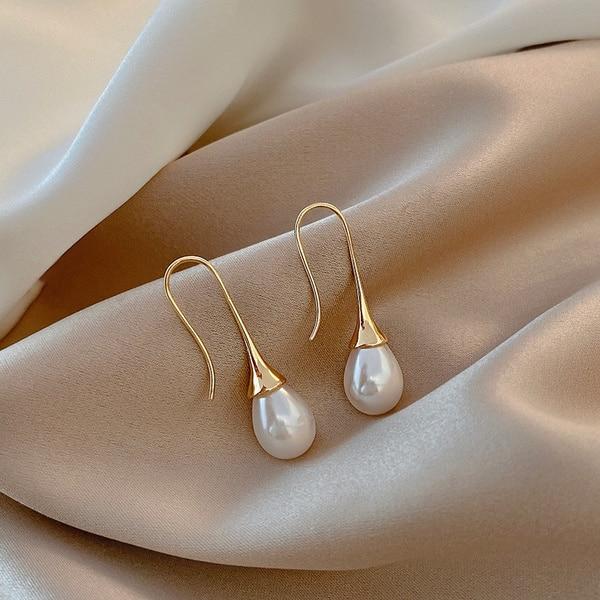Модные женские серьги 4 цвета, нежные инкрустированные серьги-крючки из натурального камня, женские свадебные украшения для помолвки