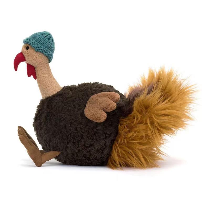 JC Cute Turkey Series Plush Stuffed Doll Cute Turkey Soft Cartoon Chidren Sleep Companion Toy Girl Bag Charm Festive Fun Gifts