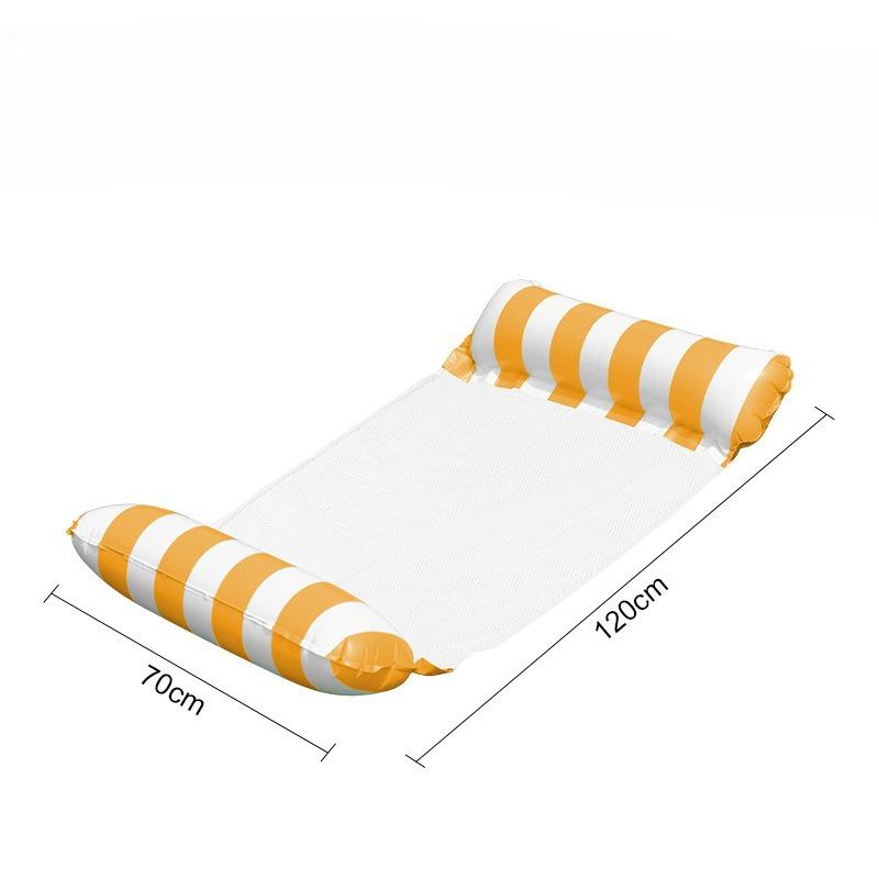 1 шт. Надувной гамак-кресло для бассейна - Портативное складное кресло-реклайнер с воздушным насосом, двухтрубный полосатый плавучий шезлонг для взрослых