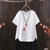 Bavarian Folk Art: Embroidered Linen Dirndl Top with Heart-Shaped V-neck
