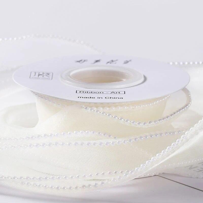 Лента из жемчужной пряжи шириной 4 см, букет цветов, подарочная упаковка, лента ручной работы с бантом, украшение на день рождения и свадьбу