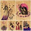 Wolf Woman And And Moon Wicca Vintage Wall Art Canvas Painting Daughters Of The Moon Art Poster And Print Home Decor No Frame