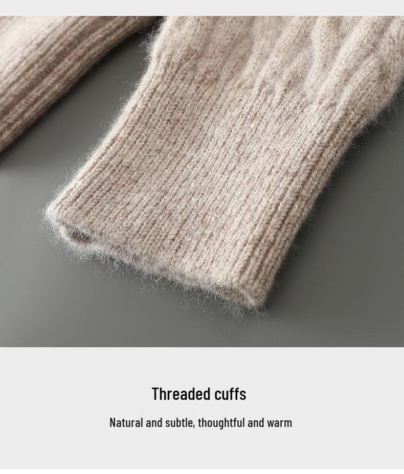 Men's Autumn/Winter Pure Wool Half-High Collar Zipper Sweater