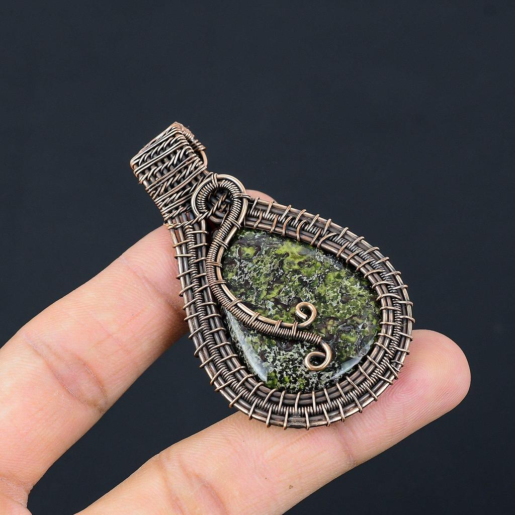 Подвеска из яшмы Драконьей крови, обернутая медной проволокой 999 пробы, Ювелирные изделия с подвеской из драгоценного камня ручной работы, Подарки для жены, Новая подвеска