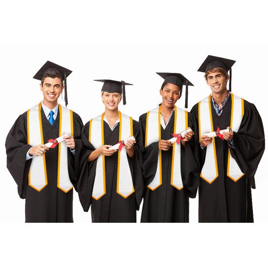 Student Graduation Ribbon 72 Inches Long Satin Graduation Strap Solid Color Smooth Border Design Ribbon Strap Parties Celebrations Accessory