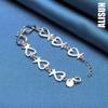 925 Sterling Silver Hollow Heart Bracelet Fashionable Wedding Jewelry