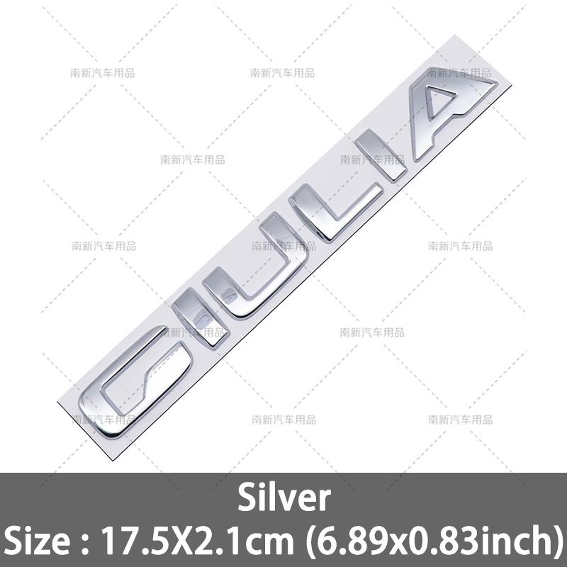 RZUD8 3D Metal Q2 Q4 Letter Badge Rear Giulia Stelvio Trunk Emblem Car Stickers For Alfa Romeo Giulia Stelvio Car Styling Accessories