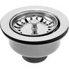 Stainless Steel Kitchen Sink Basket Strainer Plug Drain Pipe for 83-90mm Sink Diameter
