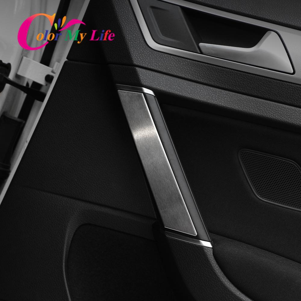 Color My Life 4 шт./компл. внутренняя дверная ручка из нержавеющей стали, накладка для Volkswagen VW Golf 7 7,5 MK7 MK7.5 2013-