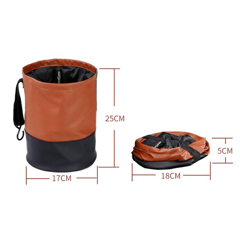 Складной автомобильный мусорный бак, водонепроницаемый качественный кожаный ящик для хранения мусора, портативный органайзер для зонтов, авто