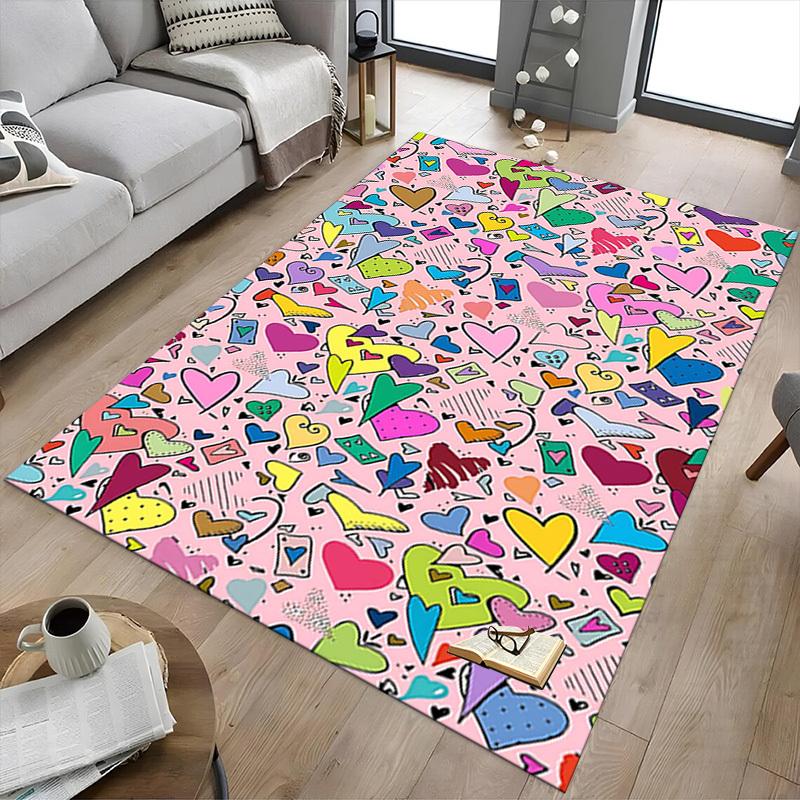 1PC Hearts Hearts Extra Large Non-Slip Floor carpet, Office, family, bedroom, Studio - Large Area RugJ0345