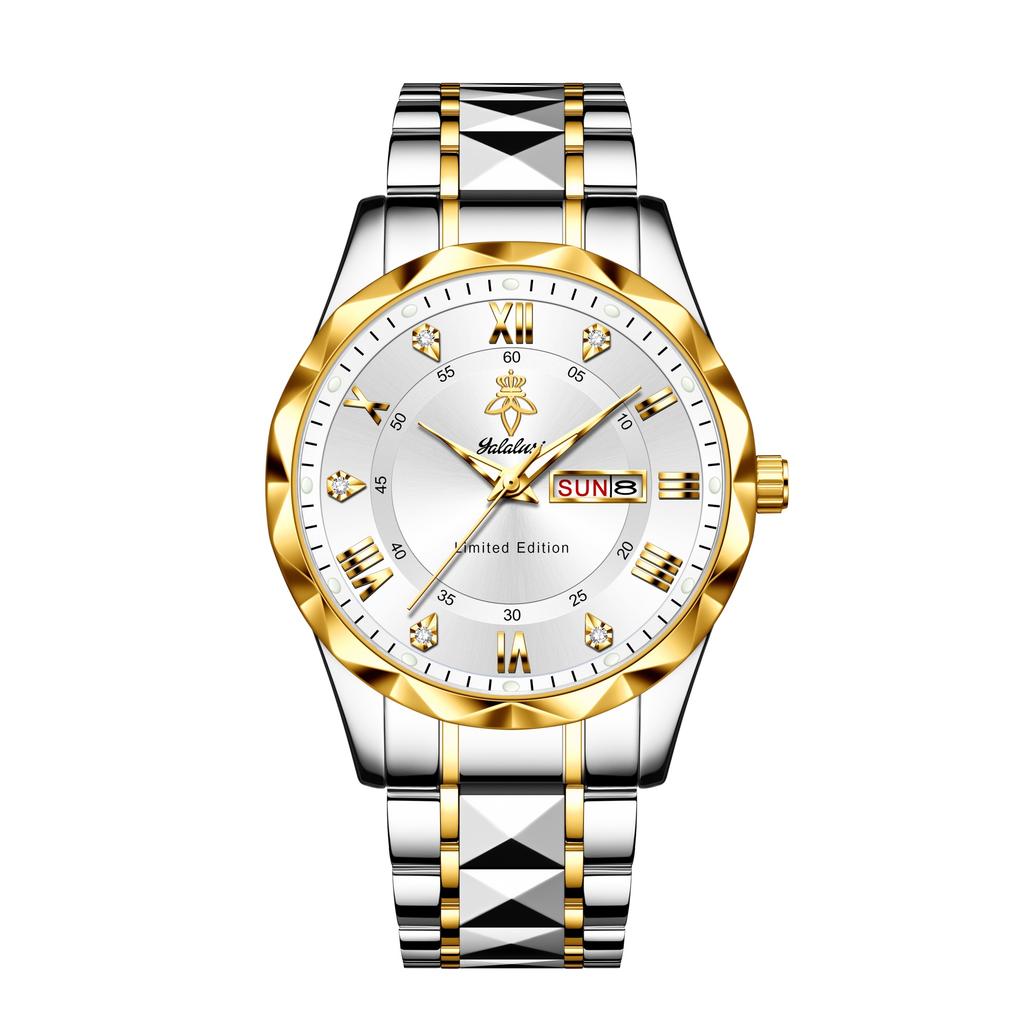 YaLaLuSi Men's Fashion Water-Resistant Business Luxury Steel Bracelet Watch – A Perfect Gift reloj hombre reloj mujer boys