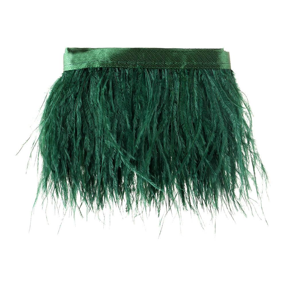 1 метр отделки из страусиных перьев 8-10 см, плюмаж, лента с кромкой для DIY, украшение свадебного платья, аксессуары для рукоделия