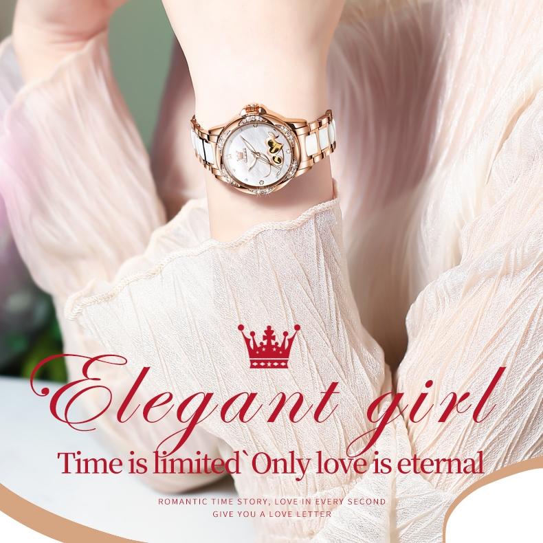 OLEVS Brand Watches Automatic Mechanical Watches Niche Women Watch Women