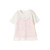 DEESHA Girls' Summer Faux Two-Piece Striped T-Shirt