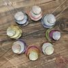 Three-layer Round Cake Color Coated Pendant Bohemian Color Painted Oil Women's Versatile Neck Chain