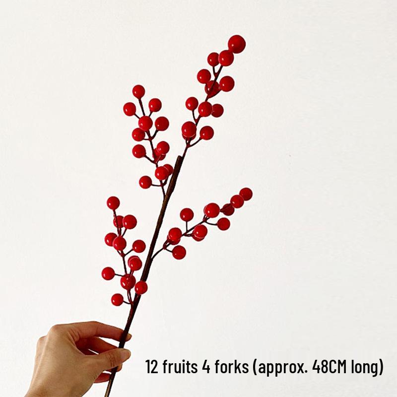 Fortune Fruit Европейский стиль Искусственная напольная композиция из красных ягод и цветов акации