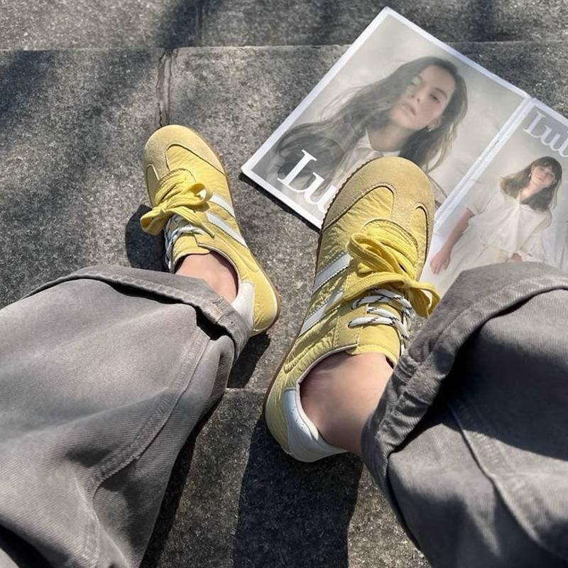 Leather Retro Forrest Gump Training Shoes Women's 2025 Spring New Pair of Shoelaces Breathable Lightweight Platform Sports and Leisure Shoes