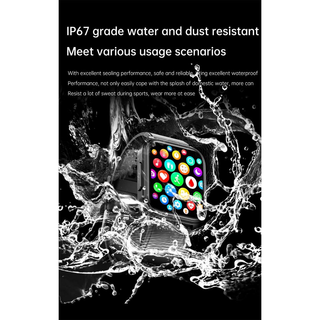 SACOSDING Hygieia-003s Pro-B Health Smart Watch HD Bluetooth Call ECG+PPG Thermometer Blood Pressure Heart Rate Monitor Smartwatch