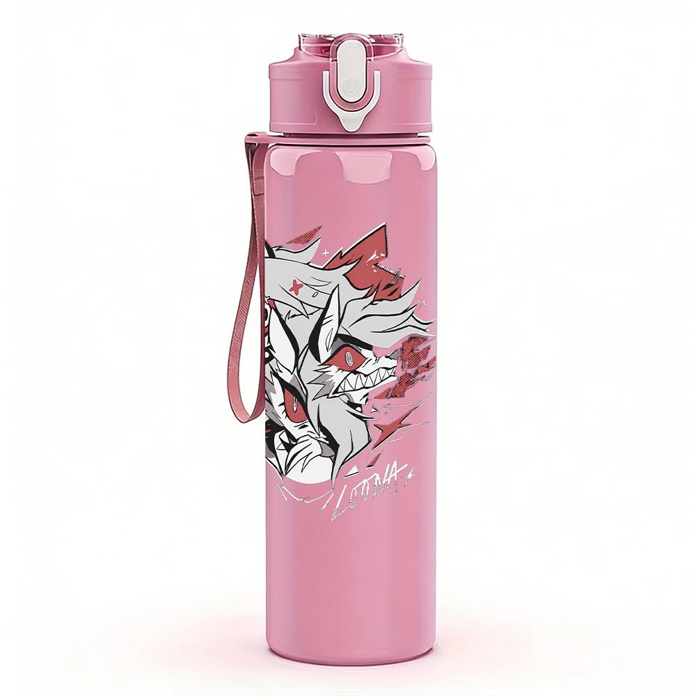1PC Red Dragon Fantasy Retro Grunge Print 750ml Portable Sports Water Bottle Leakproof Gym Outdoor Travel Drink Cup