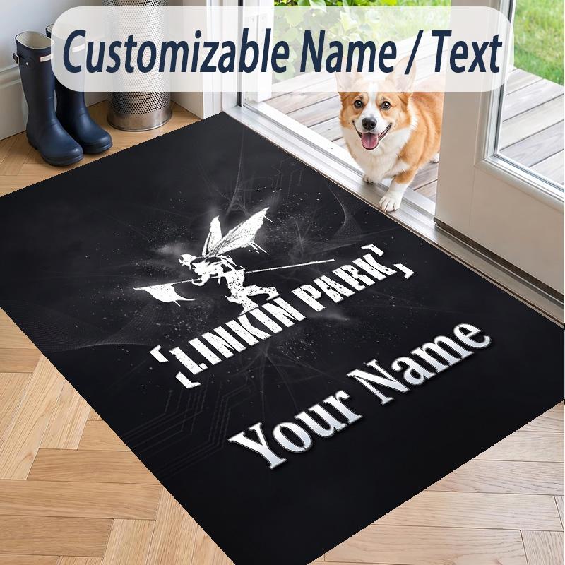 Custom Text Printed Rug Linkin Park Non Slip Floor Carpet For Home Room Decor