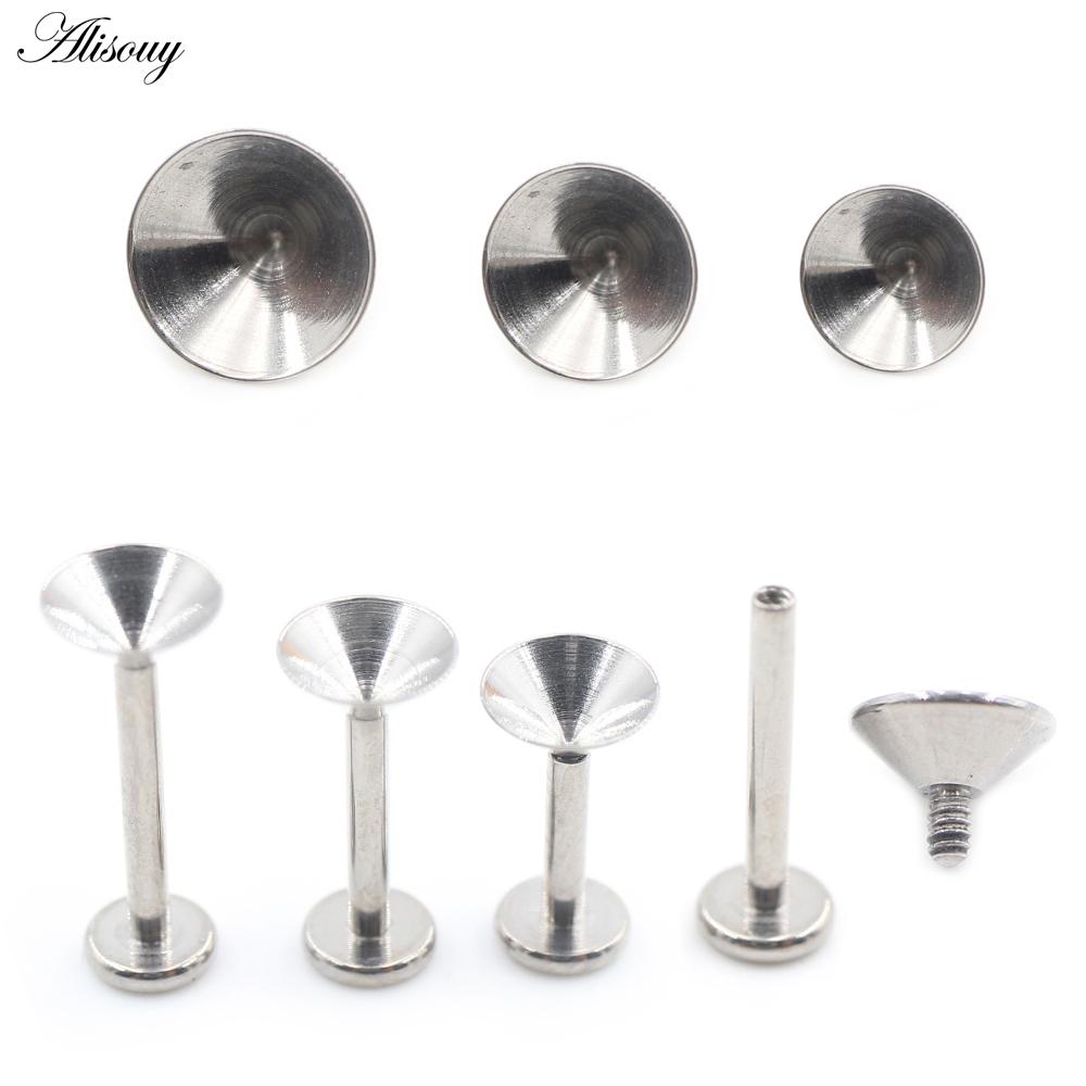 Alisouy 1PC G23 Titanium Funnel Screw Thread Ear Tragus Helix Bar Labret Lip Ring Cartilage Stud Earring Piercing Body Jewelry