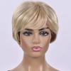 Короткие светло-русые синтетические парики с челкой, натуральные прямые волосы для женщин, повседневный парик для косплея, термостойкое волокно