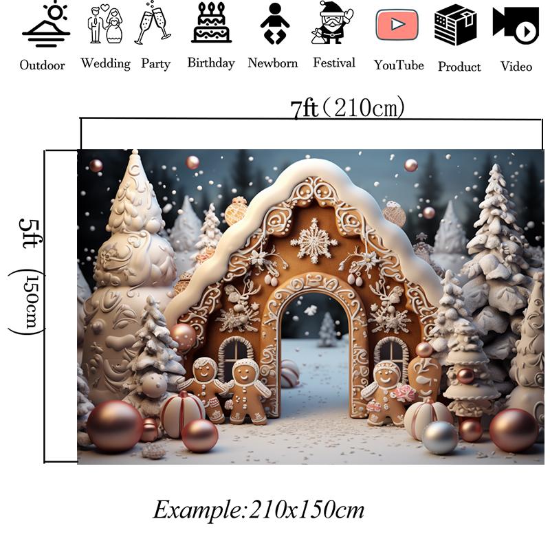 Mocsicka Christmas Photo Background Xmas Tree Snow Decors Family Holiday Party Baby Shower Boy Girl Photography Backdrops Banner152