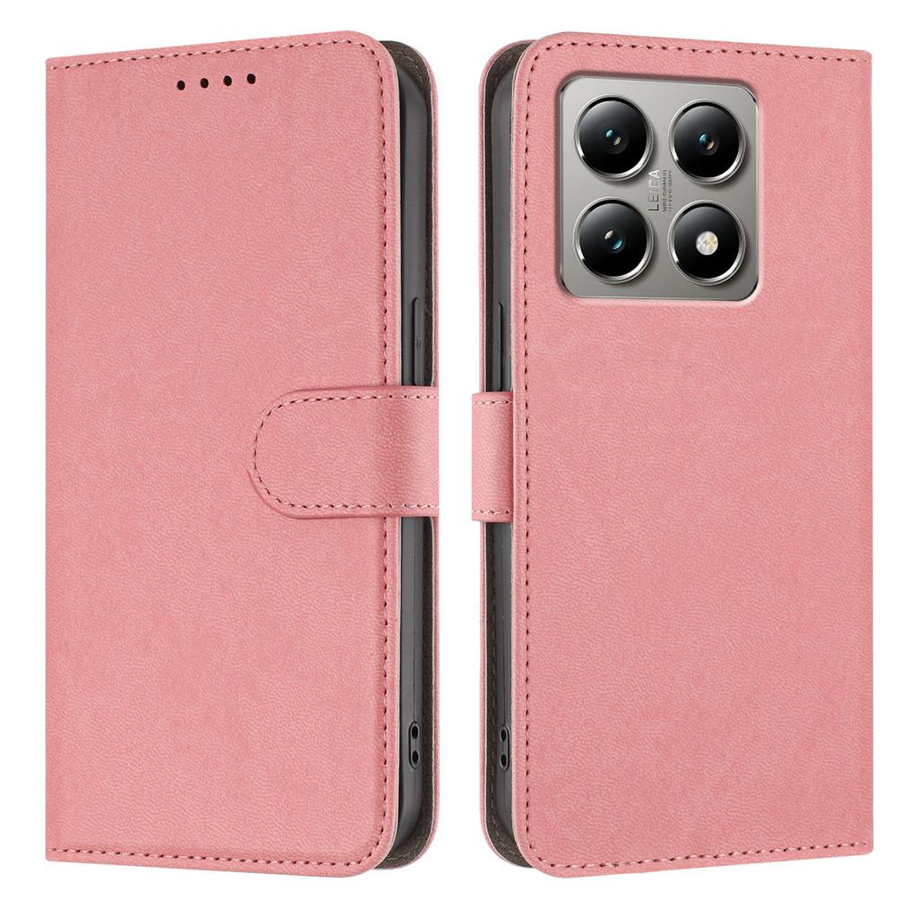 For Xiaomi 15T Leather Case Solid Color Phone Cover with Wallet