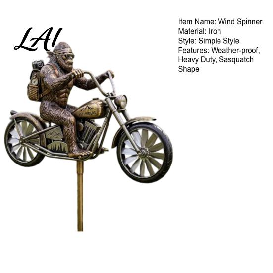 Outdoor Garden Decor Art Sasquatch Wind Spinner Wind-Powered Metal Weather Vane Kinetic Windmill Sculpture Yard Patio Lawn Decoration