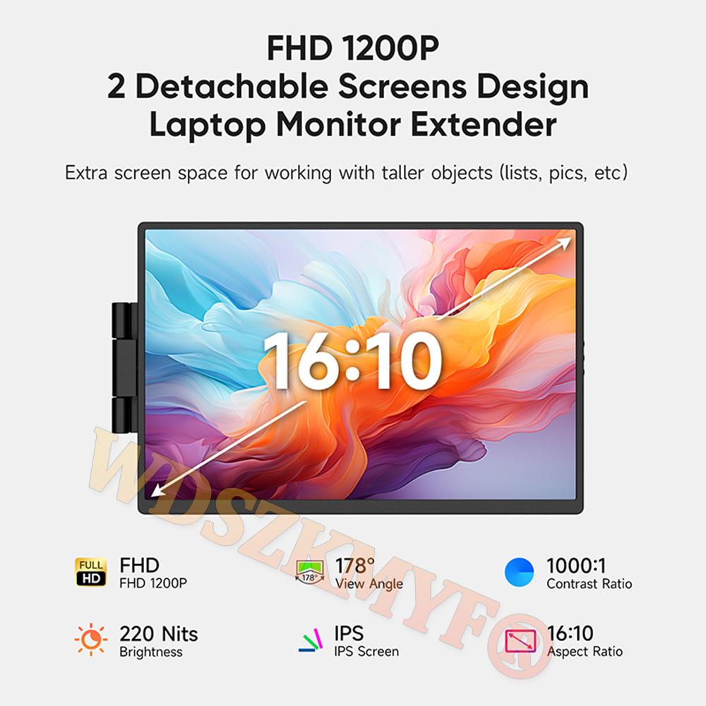 14" 14.1"Portable dual monitor FHD IPS screen Plug&Play USB-C laptop extender Triple Laptop Screen Extender  Second display