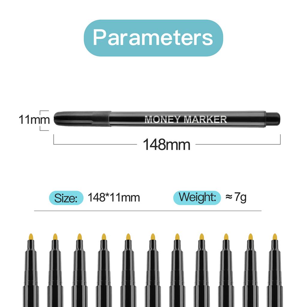 12pcs Counterfeit Pen Fake Money Detector Markers for EURO USD RMB and Other Countries Bills Cash Check Gold for Real Black for Fake Easy and Fast t