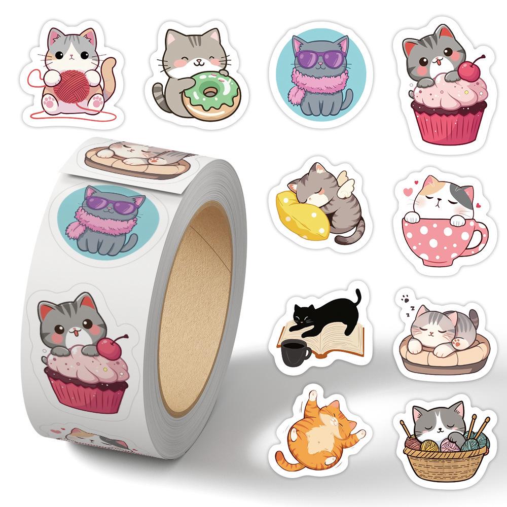 Cartoon Holiday Gift Sealing Stickers - 500 Self-Adhesive Journal Stickers per Roll