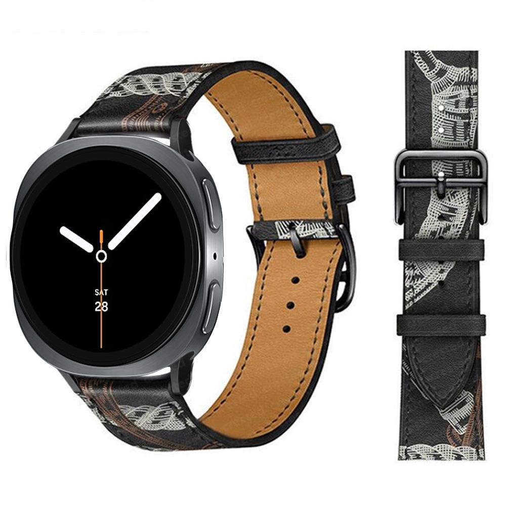 Изысканный кожаный ремешок Для Samsung Galaxy Watch 8 ремешок 40 мм 44 мм металлическая пряжка Браслет ремешок Galaxy Watch 8 classic 46 мм ремешки