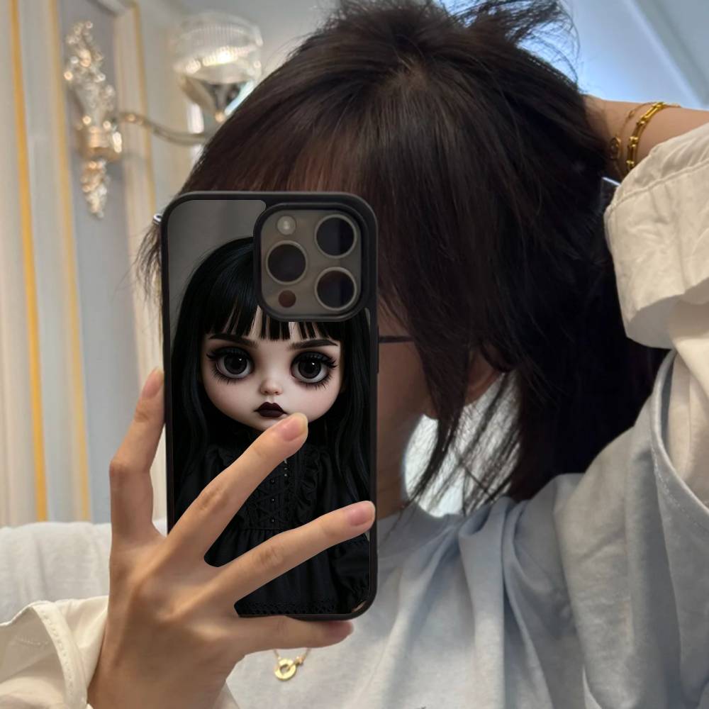 Темная милая кукла Девочка Жесткий пластиковый чехол для телефона Для Iphone 17 Air 16 15 14 13 12 11Pro Max PC TPU Чехол