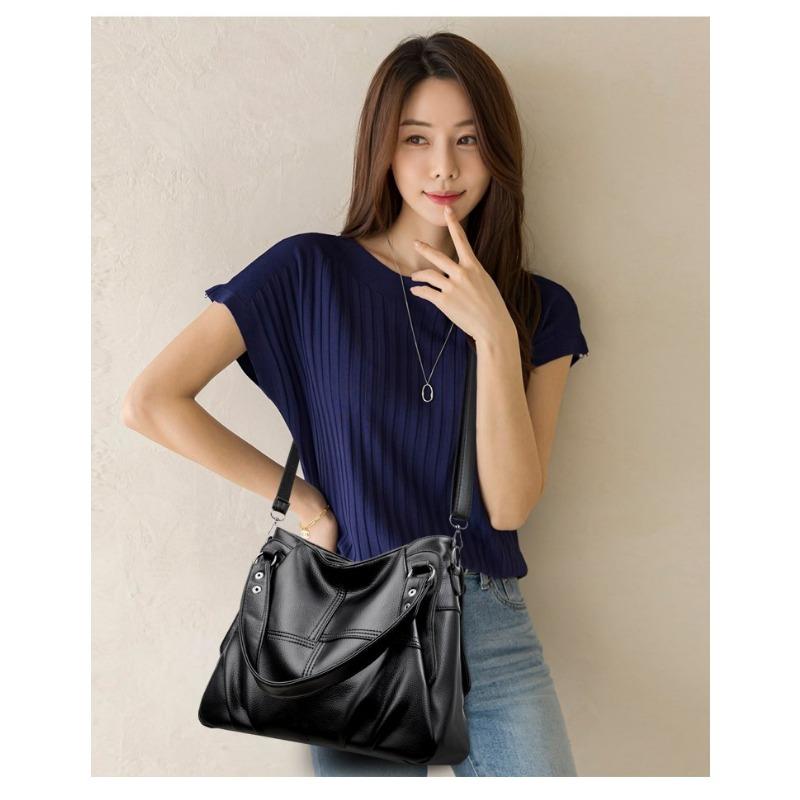 Роскошные женские сумки из мягкой кожи, новая повседневная большая сумка, дизайнерская женская сумка через плечо с большим плечом, женская лоскутная сумка