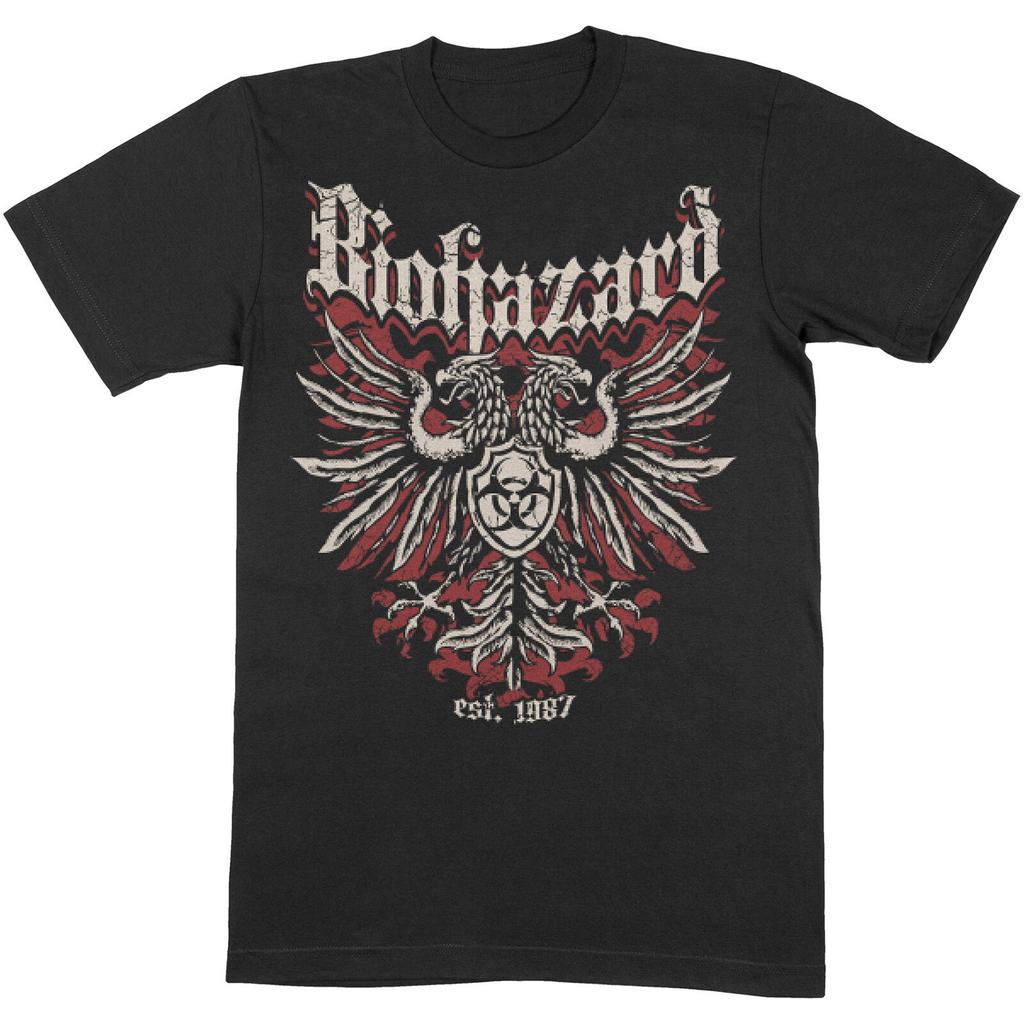 26 Герб Biohazard Футболка S-XXL Футболка Официальная футболка группы Унисекс Футболка