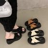 Thick-soled Xiaoxiangfeng One-word Slippers Women's Shoes 2025 New Summer Wear Small Sandals Beach Sandals