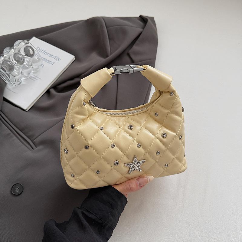 2025 лето новая мода сумка-цепочка с бриллиантами сумка-подмышка для通勤 модная сумка на одно плечо в повседневном зарубежном стиле сумка-мессенджер