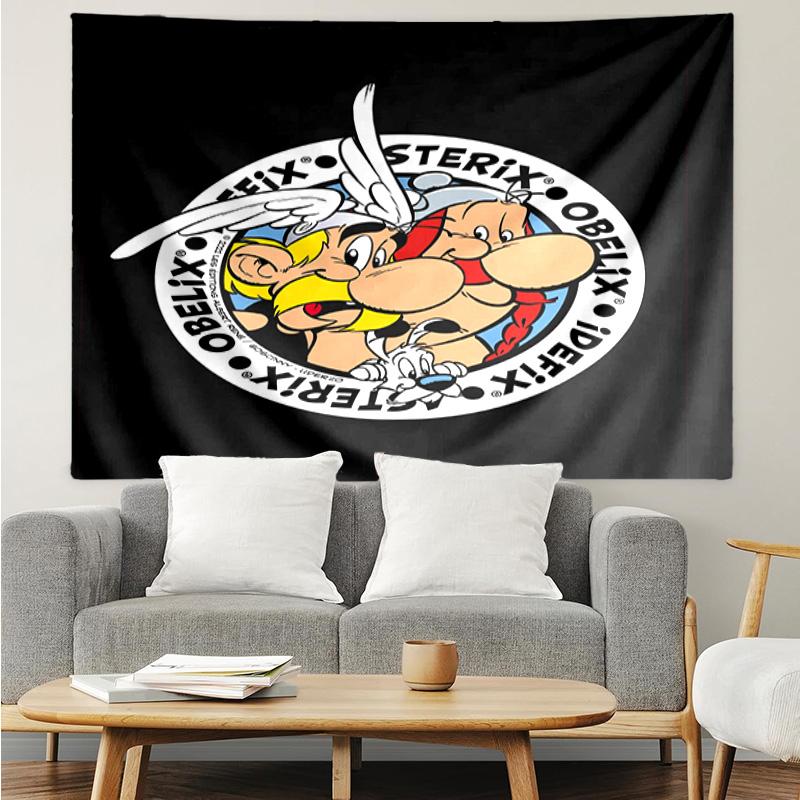 1PC Asterix Friends Quick-Dry Tapestry, Unique Design Tapestry, Suitable for Bedroom,Livingroom, Playroom,Heartwarming Holiday Gifts