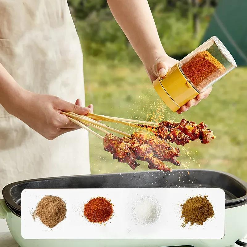 0.5 г Количественная бутылка-дозатор с кнопочным управлением, емкость для приправ, инструмент, контейнер для специй, перец, стекло, ограничитель, солеварка YLE631