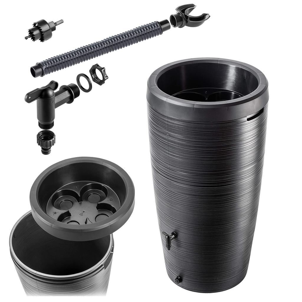 KADAX Zbiornik Na Deszczówkę 240L Z Zestawem Przyłączeniowym Terakota Gładki