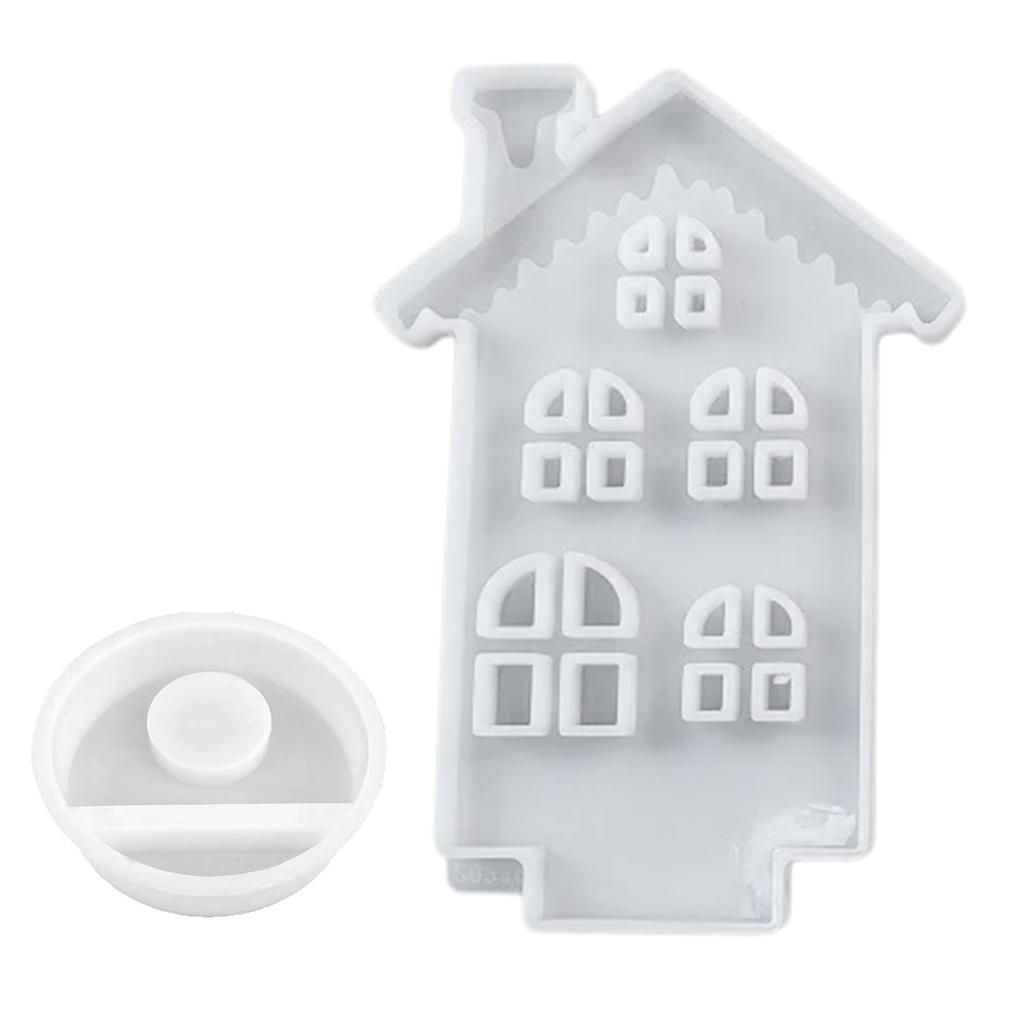 Снежный дом, подсвечник, силиконовая форма, эпоксидная смола, подставка для свечи, форма для гипсового подсвечника, форма для украшения дома