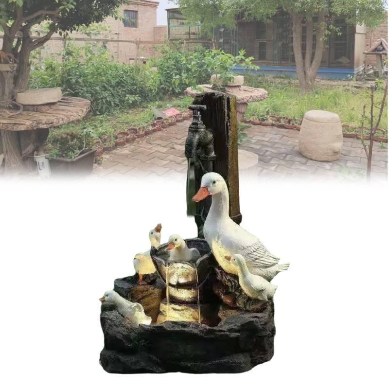Очаровательный полимерный фонтан на солнечной батарее «Белка и утка» садовая статуя уникальный подарок на все случаи жизни