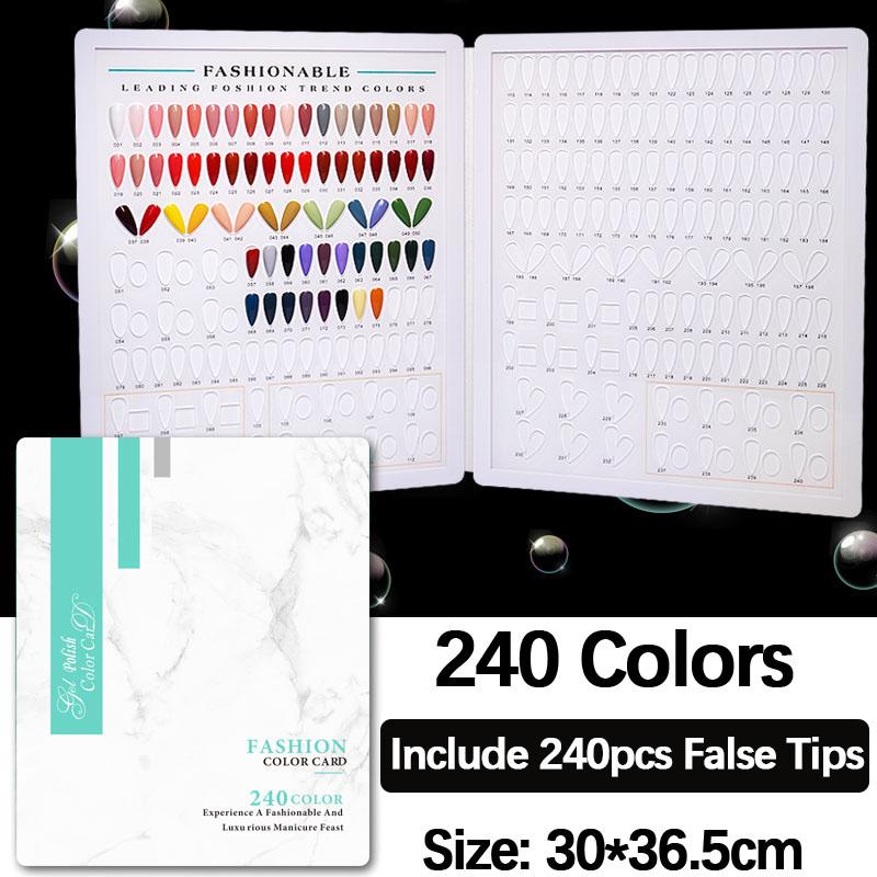 400/528/120 цветов, книга для демонстрации ногтей, кожаная акриловая обложка, гель-лак, таблица цветов с накладными кончиками, показывающая полку