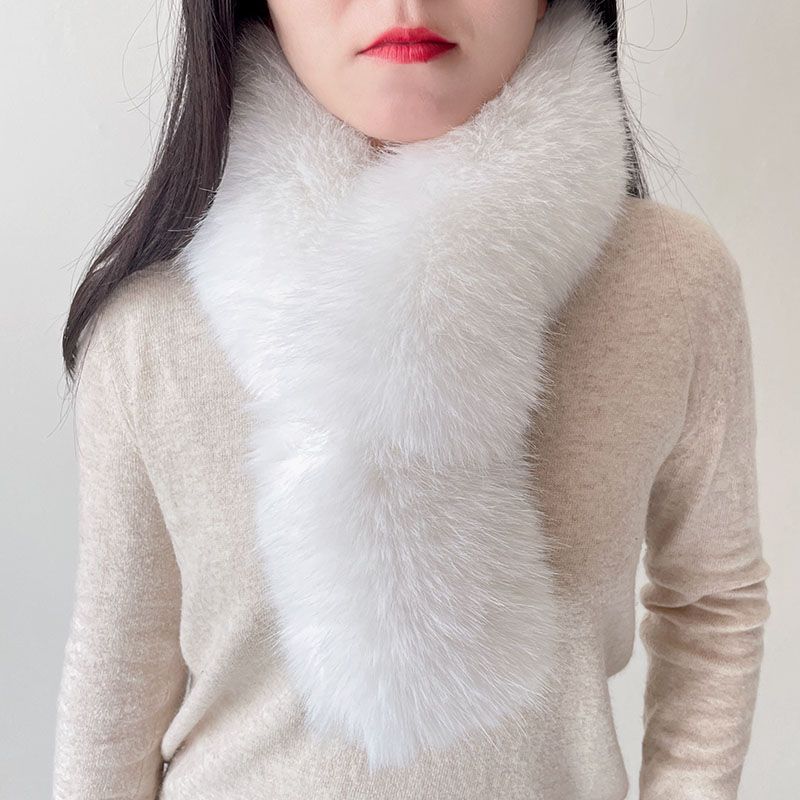 Fox Hair Scarf Women's Winter Double-sided Scarf Korean Version Long Thickened Cross Neck Cover Imitation Fur Rabbit Fur Scarf