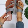 Fashion Womens Sandals Flip Flop Sandals One Button Light Casual Rubber Sole Sandals Flat Slipper  With A Single Strap Toe Strap