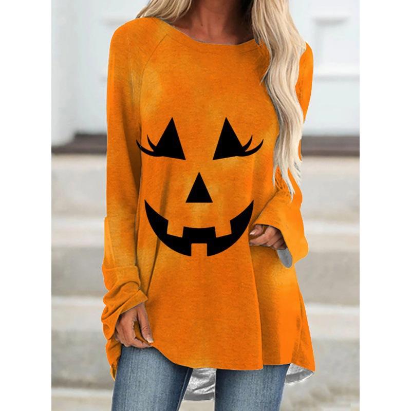 Женская футболка больших размеров с длинным рукавом и 3D принтом, весенне-осенняя повседневная свободная верхняя одежда с круглым вырезом
