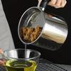 Stainless Steel Grease Keeper with Strainer - Oil Storage Pot with Lid and Safe Pouring Handle for Kitchen Cooking Oil Filtration and Storage